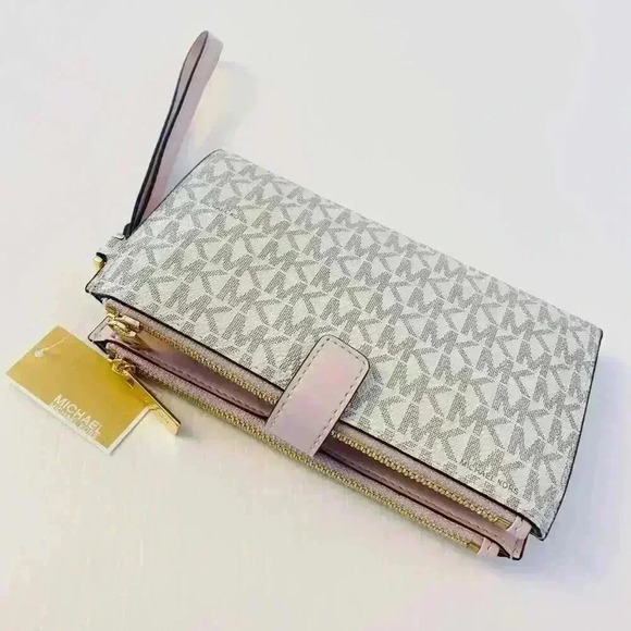Michael Kors Double Zip Wallet With Wristlet powder blush - Picture 7 of 7
